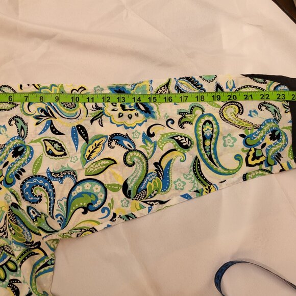 Womens size 22 Paisley Print Blouse with Black Trim - Picture 4 of 10